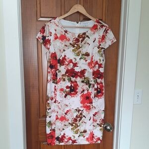 LIZ CLAIBORNE Pink Floral Print Midi Dress
